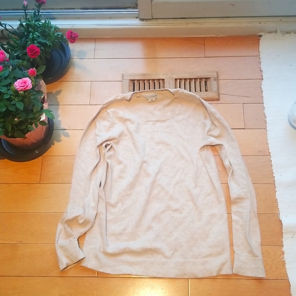 J.Crew Crew neck Cream Sweater XXS